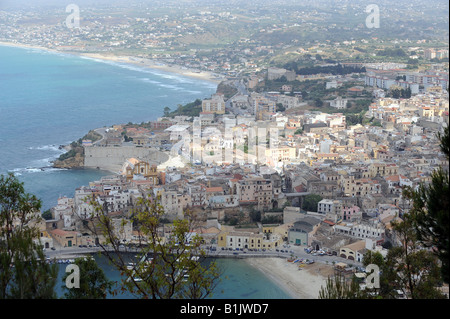 Vista panoramica della campagna attorno a Castellammare del Golfo in nord occidentale della Sicilia Foto Stock