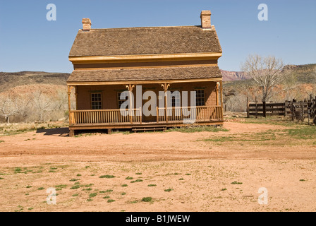 Abitazione deserta, storico Grafton città fantasma, vicino al Parco Nazionale di Zion, Utah, Stati Uniti d'America. Foto Stock