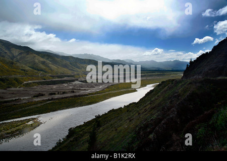 Mariua River a Lewis Pass, Isola del Sud, Nuova Zelanda Foto Stock