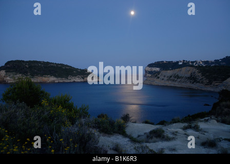 Vista dal Cabo de San Martin di Portichol Island & Cabo de la Nao, Javea, Provincia di Alicante, Comunidad Valenciana, Spagna Foto Stock