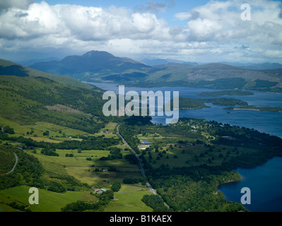 Loch Lomond & Ben Lomond dall'aria, Highland Scozia Scotland Foto Stock