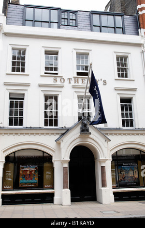 Ingresso sothebys auction house new bond street Londra Inghilterra Regno Unito Foto Stock