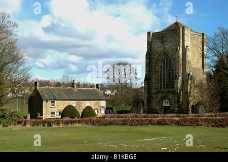 Beauchief Abbey rimane, Chiesa di Thomas a Becket, Abbey Lane, Beauchief, Sheffield South Yorkshire, Inghilterra, Regno Unito, Europa Foto Stock