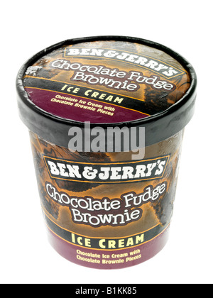 Vasca di brownie al cioccolato gelato Foto Stock