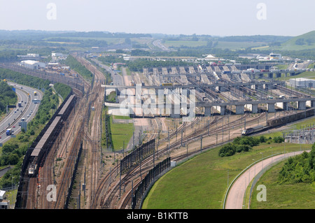 Channel Tunnel folkestone treno tunnel di immissione Foto Stock