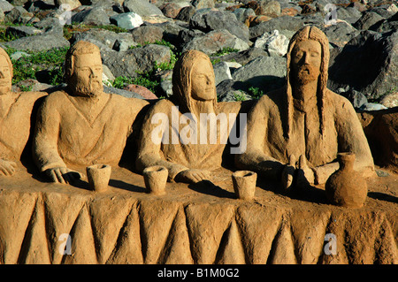 Ultima Cena di sabbia figure a Maspalomas/ GRAN CANARIA / Isole Canarie / Spagna Foto Stock