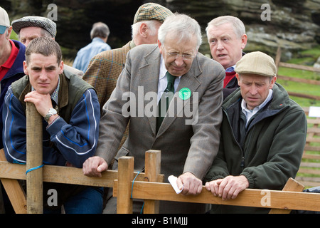 Gli spettatori a Tan Hill annuale Swaledale Spettacolo delle Pecore North Yorkshire Foto Stock