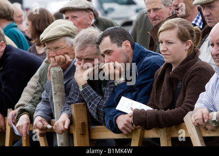 Gli spettatori a Tan Hill annuale Swaledale Spettacolo delle Pecore North Yorkshire Foto Stock