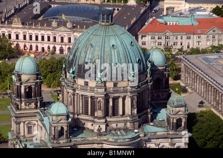 L'esterno della Cattedrale di Berlino, conosciuta anche come la Parrocchia evangelica Suprema e la Collegiata, situata sull'Isola dei Musei di Berlino in Germania Foto Stock