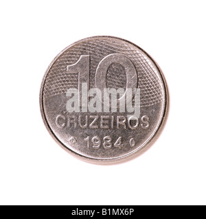 Moneta brasiliana - 10 Cruzeiros Foto Stock