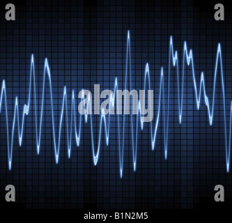 La grande immagine di un sistema elettronico di suono sinusoidale o ad onda audio Foto Stock