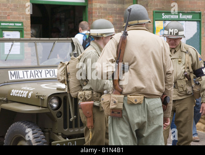 II Guerra Mondiale rievocazione alla stazione di Leamington Spa Foto Stock