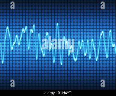 La grande immagine di un sistema elettronico di suono sinusoidale o ad onda audio Foto Stock