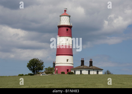 Rosso e bianco Happisburgh lighthouse Costa North Norfolk REGNO UNITO Foto Stock