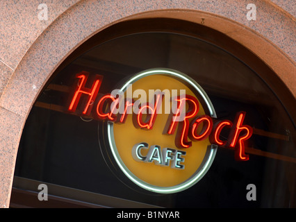 "Hard Rock Cafe' segno di logo Foto Stock