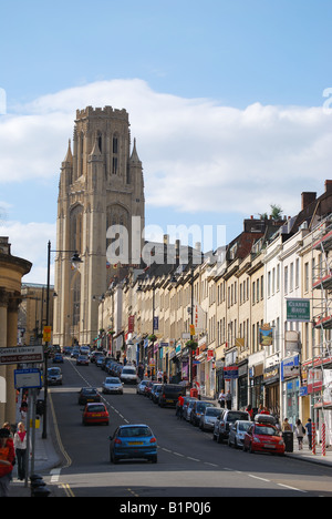 Wills Memorial Building e Park Street, l'Università di Bristol, Park Street, Bristol, Inghilterra, Regno Unito Foto Stock