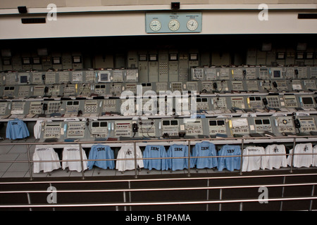 Originale missione Apollo Display del centro di controllo presso la John F Kennedy Space Center di Cape Canaveral Florida Foto Stock