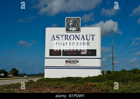Astronaut Hall of Fame segno Foto Stock