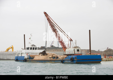 Opere di ingegneria parte del progetto MOSE Venezia è sulla linea del fronte della battaglia contro il cambiamento climatico Foto Stock