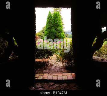 Vista dalla porta Summerhouse, Berkey foresta, Co Wexford, Irlanda Foto Stock