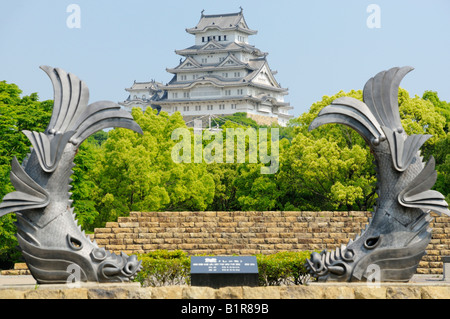 Himeji Banshu Castle, noto come airone bianco Castello, Hyogo JP Foto Stock