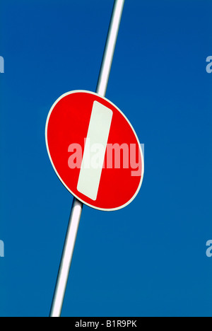 Nessun segno di entrata sulla barriera Foto Stock