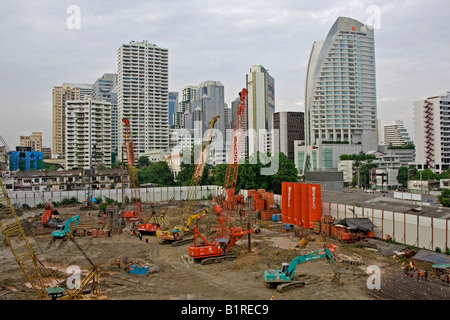 Sito di costruzione, Bangkok, Thailandia, Asia Foto Stock