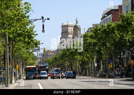 Passeig de Gràcia, quartiere Eixample, Barcellona, Spagna, Europa Foto Stock