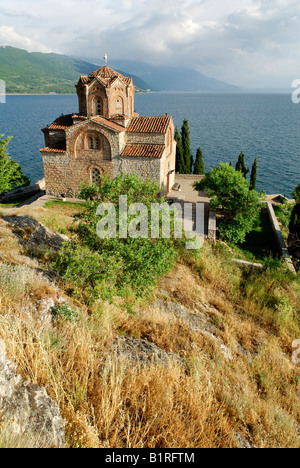 La chiesa bizantina di Sveti Jovan, San Giovanni, da Kaneo sul lago di Ohrid, Sito Patrimonio Mondiale dell'UNESCO, Macedonia, ex Repubblica jugoslava di Macedonia, Ex Yugosl Foto Stock