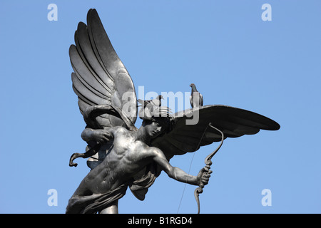 Statua Anteros, Piccadilly Circus a Londra, Inghilterra, Gran Bretagna, Europa Foto Stock