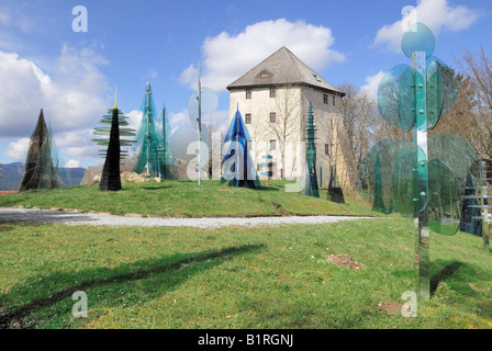 Sezioni del Glaeserner Wald, della foresta di vetro nella parte anteriore del Fressende Haus, Gorging vicino casa Regen-Weissenstein bavarese, F Foto Stock