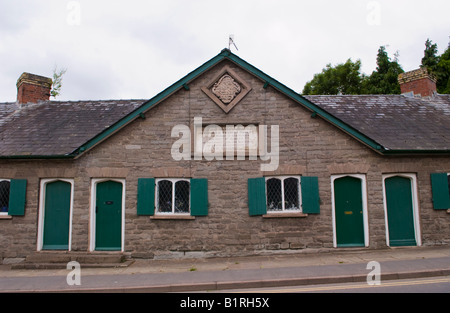 Harley Alms case costruite nel 1832 per donne indigenti in Hay on Wye Powys Wales UK UE Foto Stock