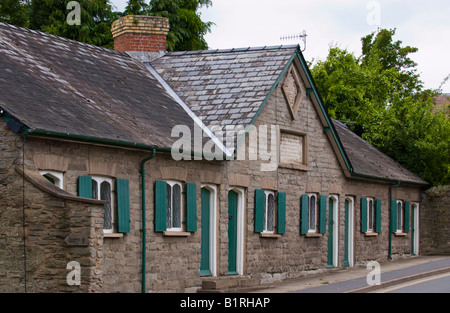 Harley Alms case costruite nel 1832 per donne indigenti in Hay on Wye Powys Wales UK UE Foto Stock