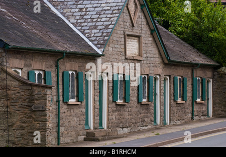 Harley Alms case costruite nel 1832 per donne indigenti in Hay on Wye Powys Wales UK UE Foto Stock