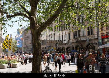 Area pedonale, Neuhauser Street, Monaco di Baviera, Baviera, Germania, Europa Foto Stock