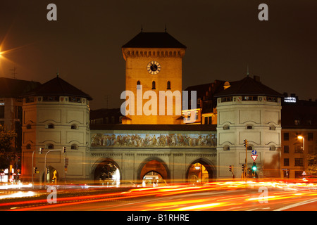 Porta Isartor Monaco di Baviera, Germania, Europa Foto Stock