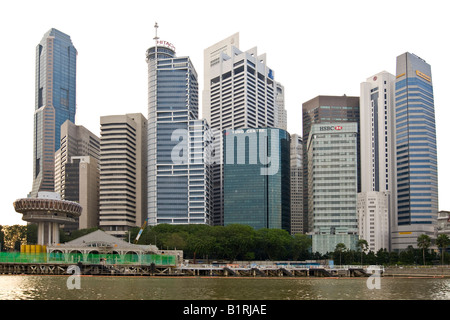 Il quartiere finanziario di Singapore il Marina Bay, Singapore, Sud-est asiatico Foto Stock