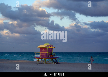 Life Guard, South Beach, Miami, Florida, Stati Uniti d'America Foto Stock