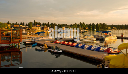 Idaho Payette Lago Tramonto dalla marina in McCall su una bella serata estiva Foto Stock