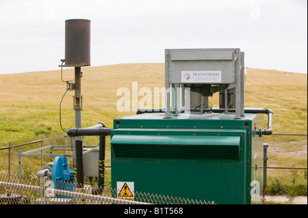 Catturare il metano da un vecchio paese riempire discarica su Walney isola vicino a Barrow in Furness per convertire l' elettricità verde Foto Stock