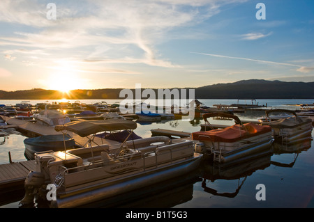 Idaho Payette Lago Tramonto dalla marina in McCall su una bella serata estiva Foto Stock