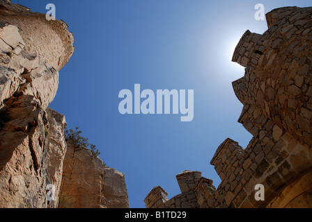 Il castello di Almansa, Almansa, Albacete, Provincia di Castilla-la Mancha, in Spagna Foto Stock