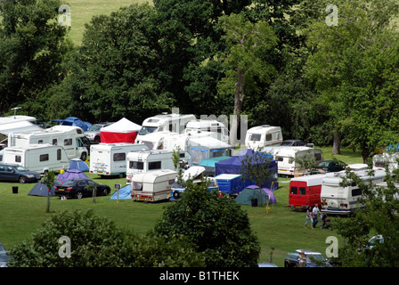 Campeggio e caravaning in Cotswolds Inghilterra REGNO UNITO Foto Stock