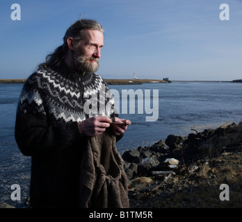 Maglieria uomo, Hofn Islanda Foto Stock