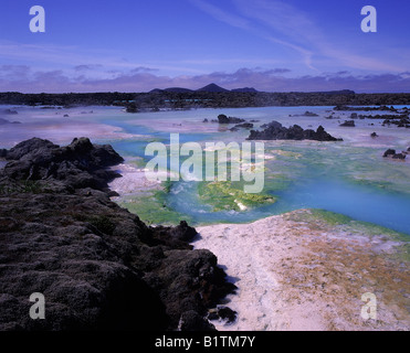 Campo geotermico vicino a Svartsengi Power Plant, Islanda Foto Stock
