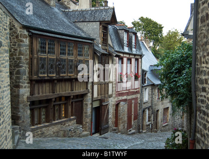 Rue de Jerzual a Dinan, Bretagna Francia Foto Stock