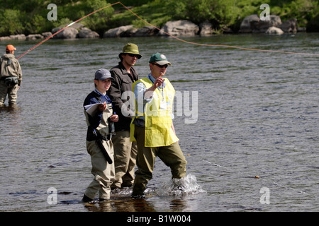 Primo Murmansk aprire Fly Fishing Cup a 28 29 giugno 2008 anno Songui Fiume Kola Kola Peninsula Arctique russo Foto Stock