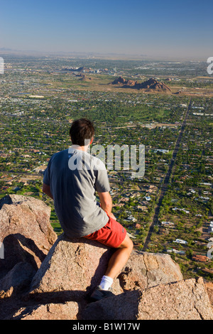 Escursioni sul Monte Camelback Phoenix in Arizona modello rilasciato Foto Stock