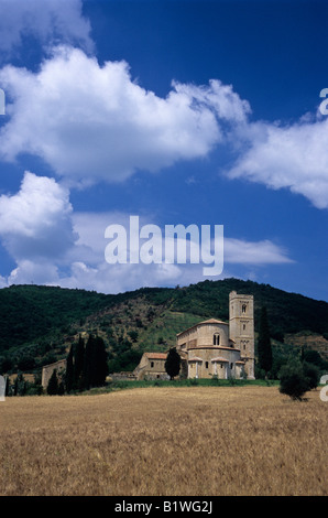 Abbazia di Sant'Antimo, Montalcino, provincia di Siena, Toscana, Italia Foto Stock