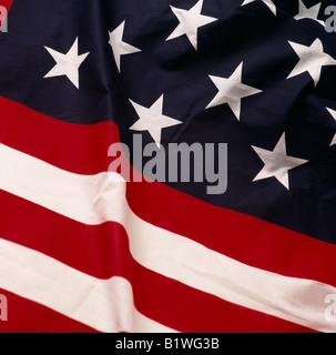 Stati Uniti d'America Nord America vecchia gloria a stelle e strisce American Star Lamas bandiera banner dettaglio Foto Stock